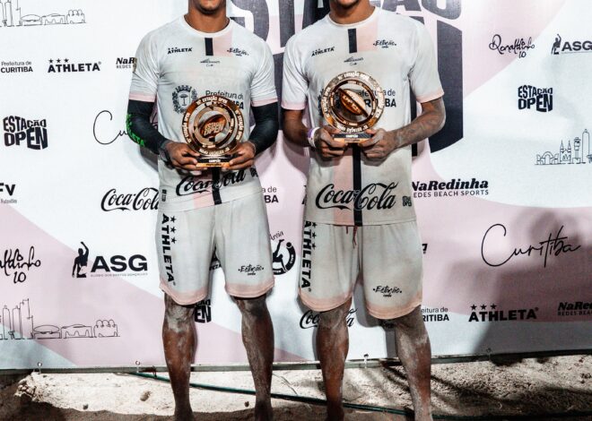 Eles têm o molho! Índio e Felipe são bicampeões do Estação Open Curitiba e consagram a Bahia no topo do futevôlei nacional